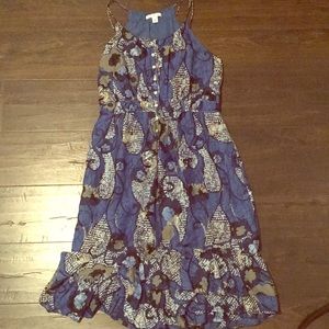 Blue halter Banana Republic dress with buttons